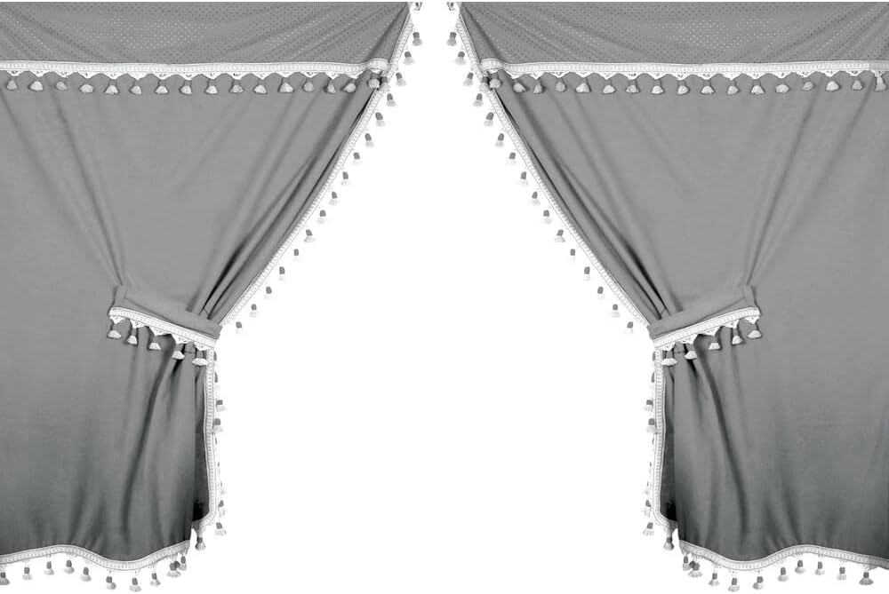 Premiere LKW Gardinen-Set aus Mikrofaser in grau, Grau