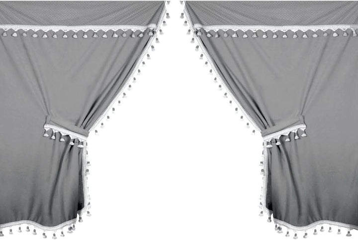 Premiere LKW Gardinen-Set aus Mikrofaser in grau, Grau