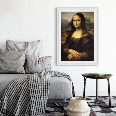 Bild mit Rahmen - Leonardo da Vinci - Mona Lisa - Rahmenfarbe Weiss, 40 x 30 cm 40cm x 30cm Weiss, 4