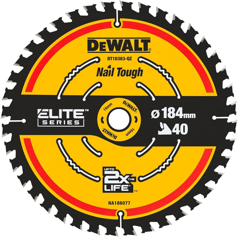 Dewalt Elite Kreissägeblatt DT10302 (Sägeblatt-ø 184/16 mm, Schnittbreite: 1,65 mm, 24 Zähne) & Elit