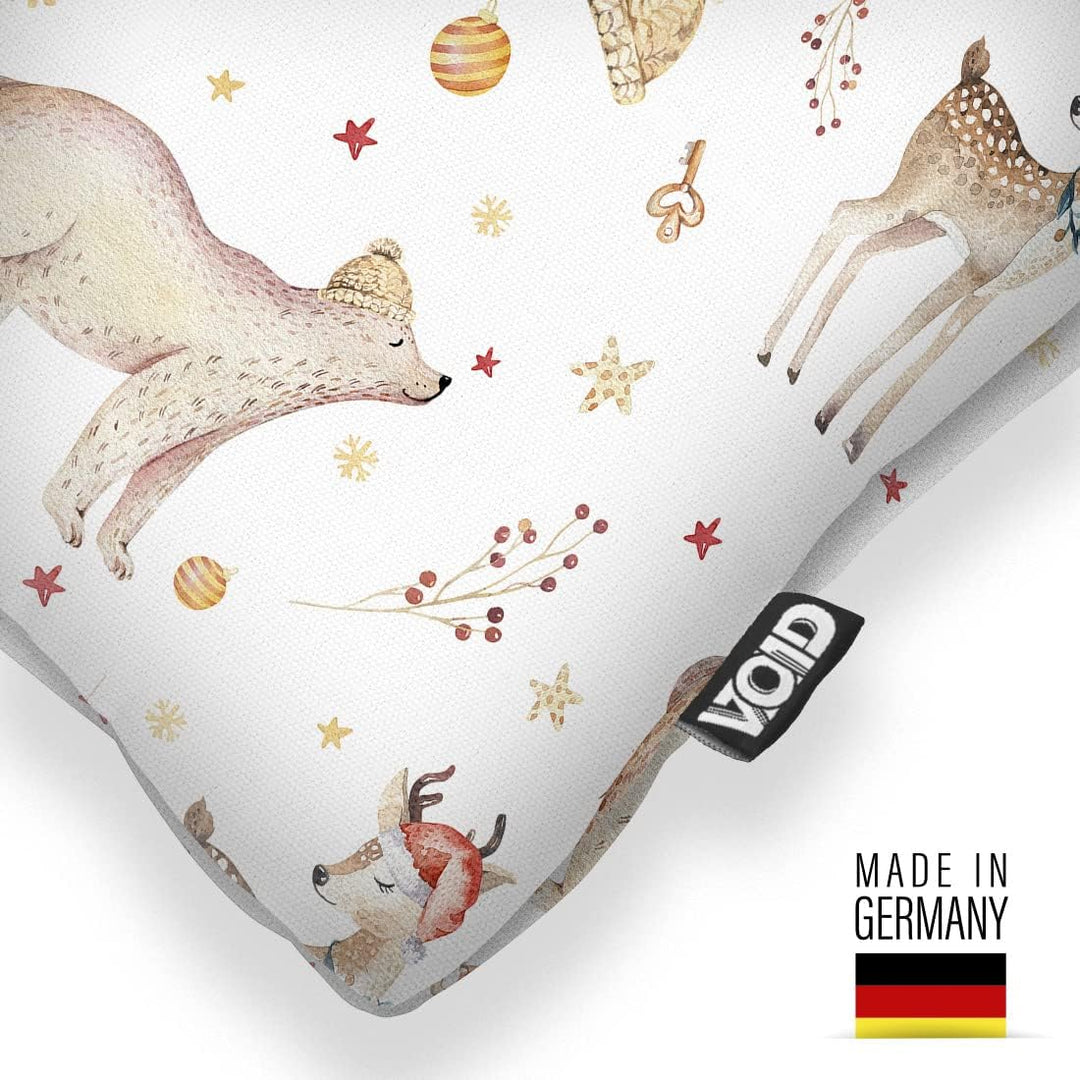 VOID Bär REH Weihnachten Tiere Kissenbezug Kissenhülle Sofakissen Kissen Deko Weihnachten Winter Wei