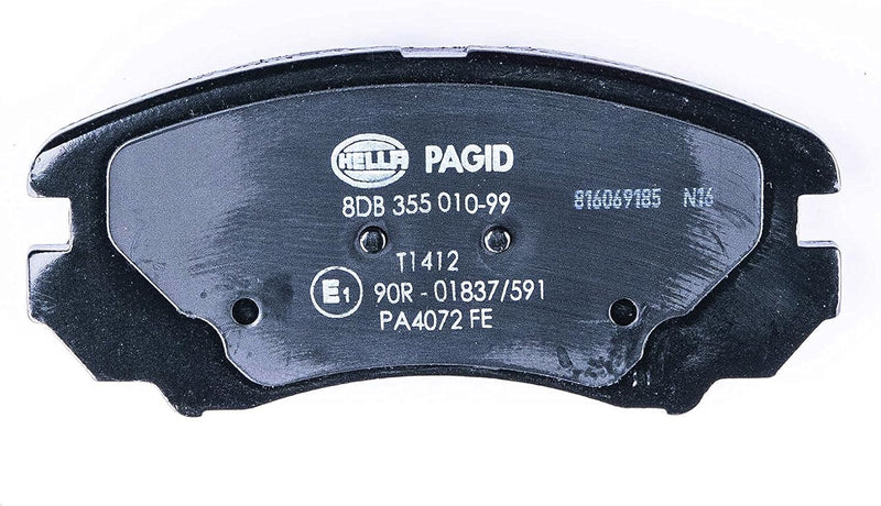 HELLA PAGID 8DB 355 010-991 Bremsbelagsatz - T1412 - Dicke/Stärke: 16.9mm - Bremssystem: Mando - mit