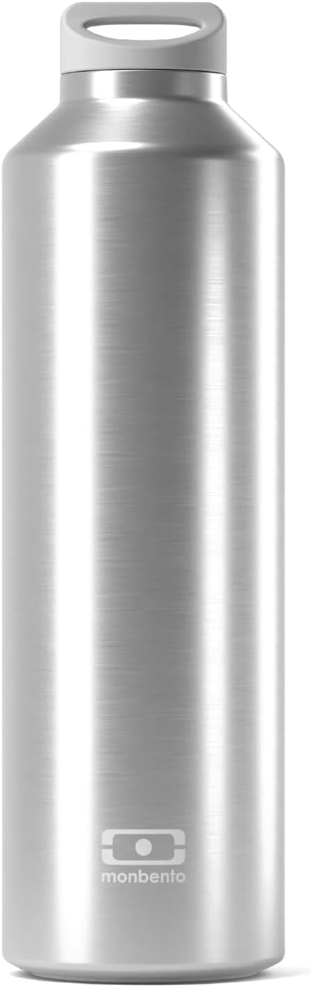 MONBENTO - Isotherme Wasser Flasche MB Steel Silver 500ml - Edelstahl - Auslaufsicher - Infusor - Hä