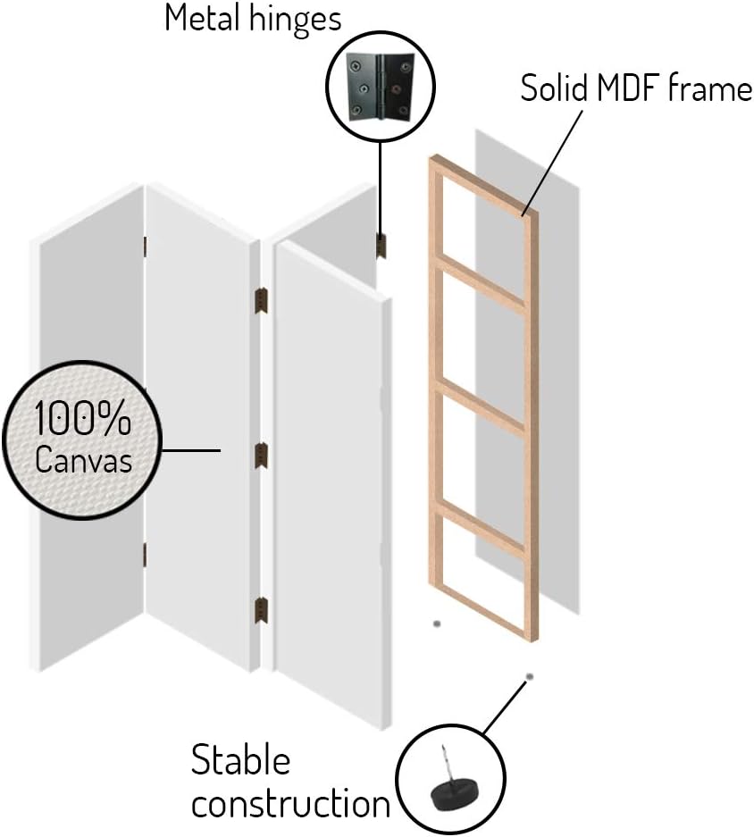 Trennwand 5 TLG Bedruckt auf Leinwand beidseitig Muscheln Beige 180x175 cm beidseitig 180x175 cm Bei