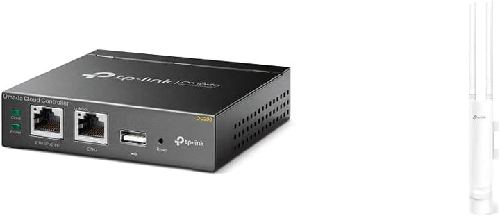 TP-Link EAP225 Outdoor AC1200 Gigabit WLAN Access Point Für Garten, weiss & OC200 Omada Hybrid PoE C