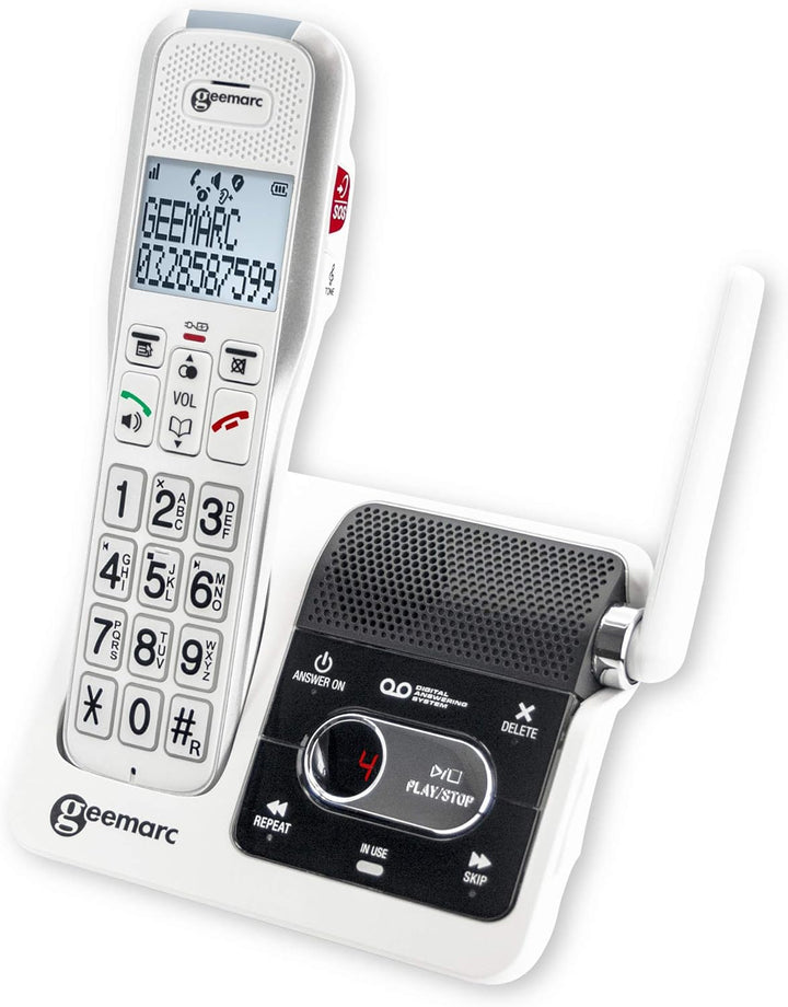 Geemarc Amplidect 595 U.L.E - Seniorentelefon mit verstärkter Empfangslautstärke, Anrufbeantworter,