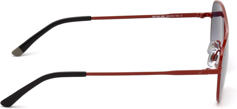 Web Unisex-Erwachsene WE0199 66C 55 Brillengestelle, Rot (Rosso LucFumo Specchiato), 55.0