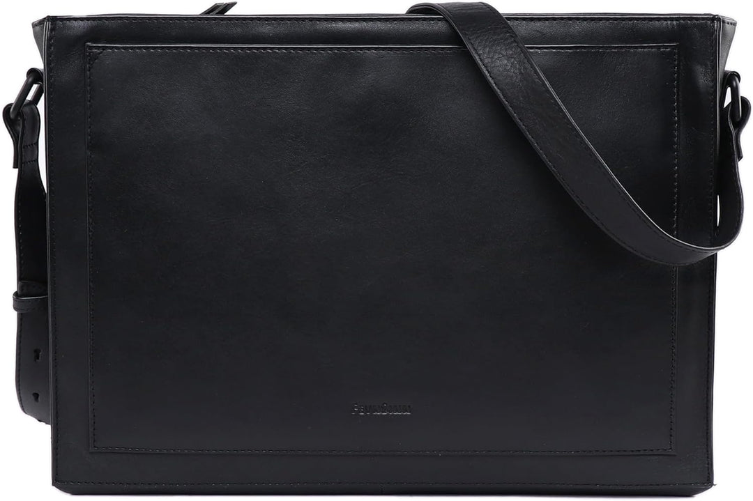 FEYNSINN BERLIN Schultertasche SELVA aus Premium Leder I Handtasche für Damen I Umhängetasche schwar