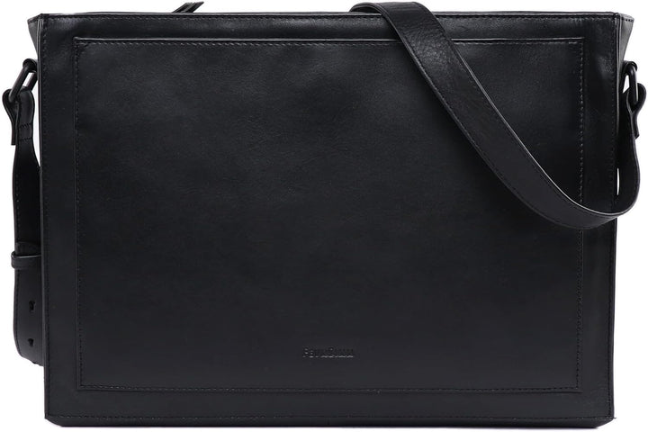 FEYNSINN BERLIN Schultertasche SELVA aus Premium Leder I Handtasche für Damen I Umhängetasche schwar