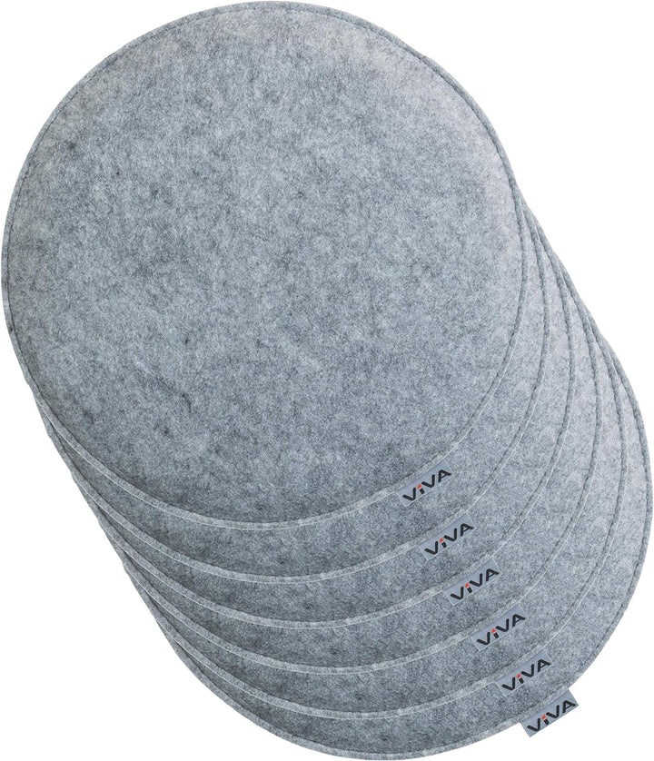 Brandsseller Sitzkissen Filz Rund Stuhlkissen Sitzauflage Gepolstert - Ø 35 cm - 6er Vorteilspack -