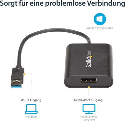 StarTech.com USB auf DisplayPort Adapter - USB zu DP 4K Video Adapter - Dual Monitor Adapter - USB 3