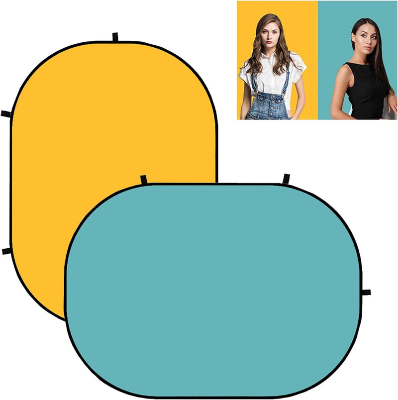 Kate 1,5x2m Pure Yellow Solid Color/Collapsible Solid Blaugrün Papier Hintergrund Doppelseitige Mikr