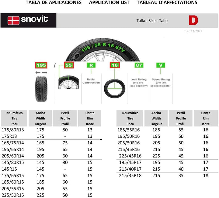 Fix & GOTEX – 8ZFD Schneeketten, Kette Textil für Auto Grösse: D Talla D, Talla D
