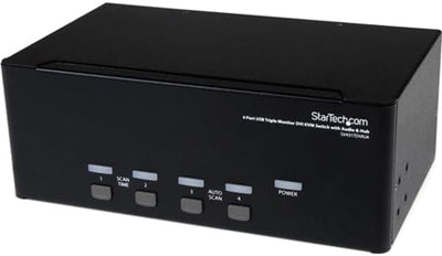 StarTech.com 4 Port Dreifach Monitor DVI USB KVM Switch mit Audio und USB 2.0 Hub - Tripel Monitor K