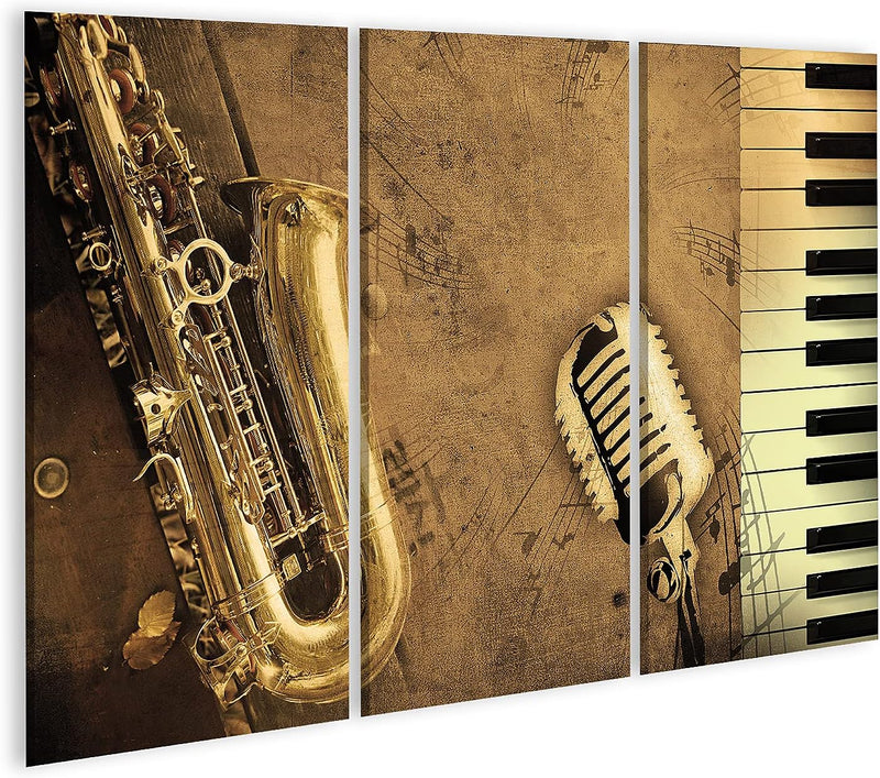 Bild auf Leinwand Dirty Music Background Mit Klavier Und Sepia Wandbild Poster Kunstdruck Bilder For