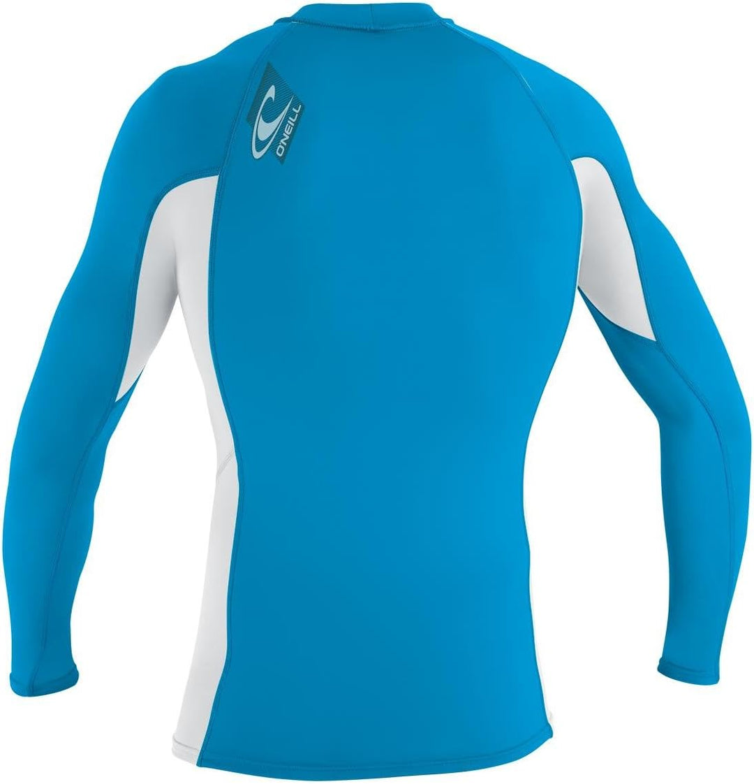 O'Neill Rash Vests - O'Neill Youth Skins Long Sleeve Crew Rash Vest - Sky/ White/ Sky