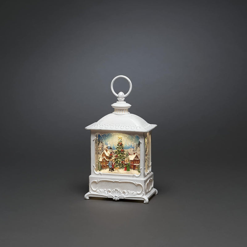 Konstsmide LED Wasserlaterne, weiss, Weihnachtsmarkt, mit an/aus Schalter, 5h Timer, 1 warm weisse D