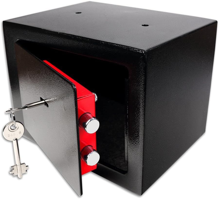 Schramm® Safe Tresor mit Schloss Minisafe Minitresor Wandtresor Möbeltresor Wandsafe mit Schlüssel S