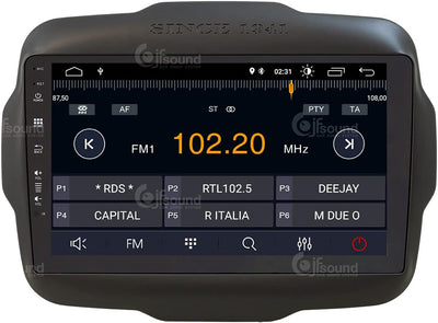 Personalisiertes Autoradio für Jeep Renegade Android GPS Bluetooth WiFi USB DAB+ Touchscreen 9" 4cor
