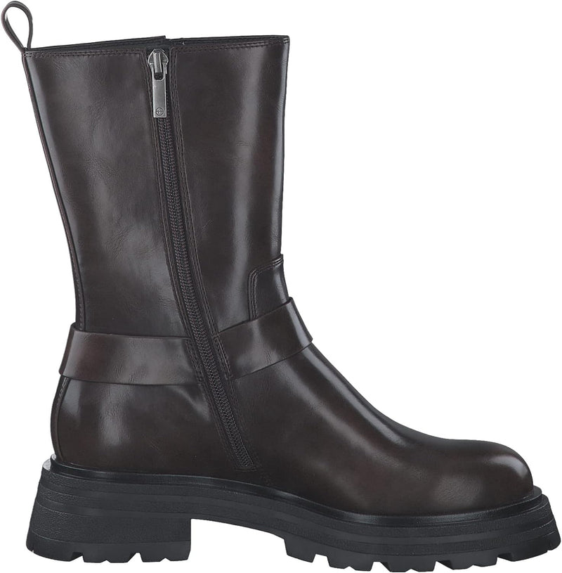 Tamaris Damen Biker Boots, Frauen Stiefeletten 36 EU Braun Mahogany, 36 EU Braun Mahogany