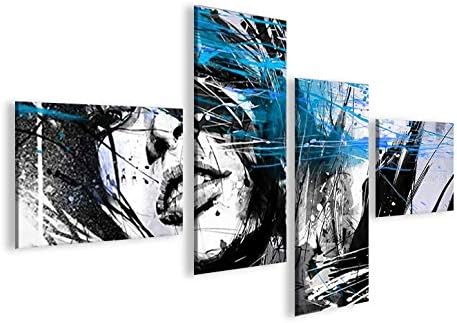 islandburner Bild Bilder auf Leinwand Street Art Blue 4L XXL Poster Leinwandbild Wandbild Dekoartike