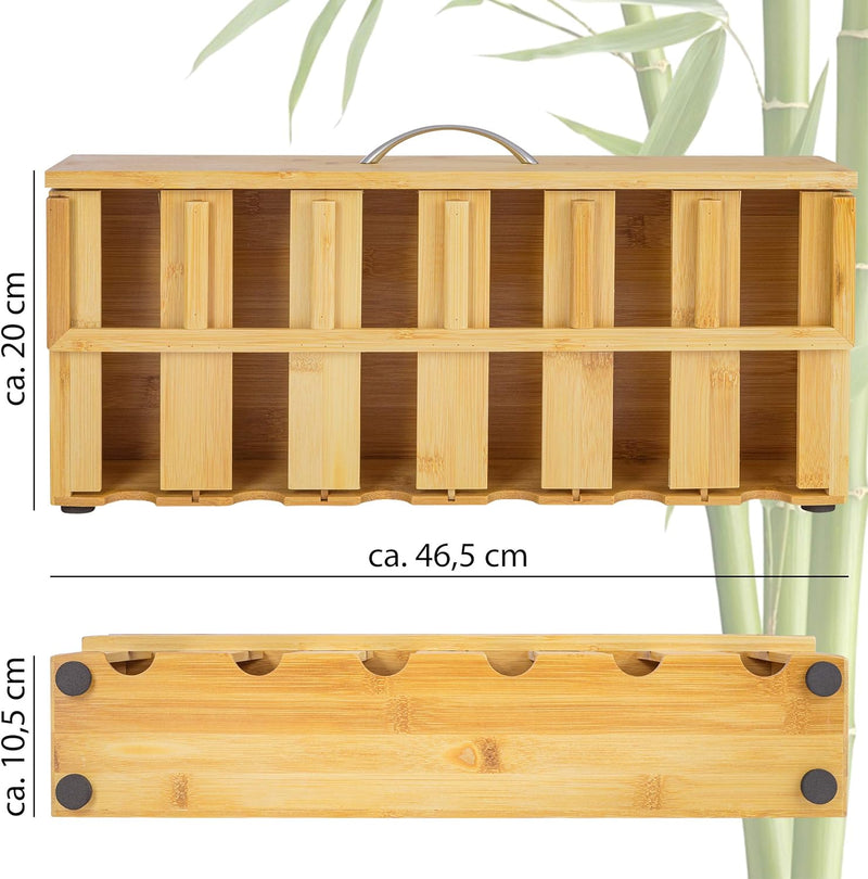 ONVAYA® Teebox aus Holz | Teekiste mit 6 Fächern | Teebeutelbox für ca. 200 Teebeutel | Tee Aufbewah