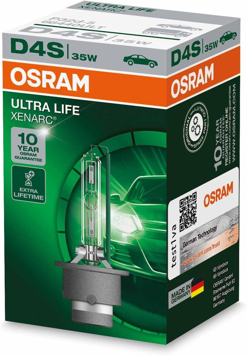 Osram XENARC ULTRA LIFE D4S HID Xenon-Brenner, Entladungslampe, 66440ULT, Faltschachtel (1 Stück) UL