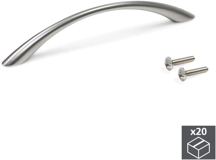Emuca 9160925 Griffe für Möbelstück, CC 128mm, Zamak, Grau-metallic, 20 Stück Grau-metallic 128 mm 2