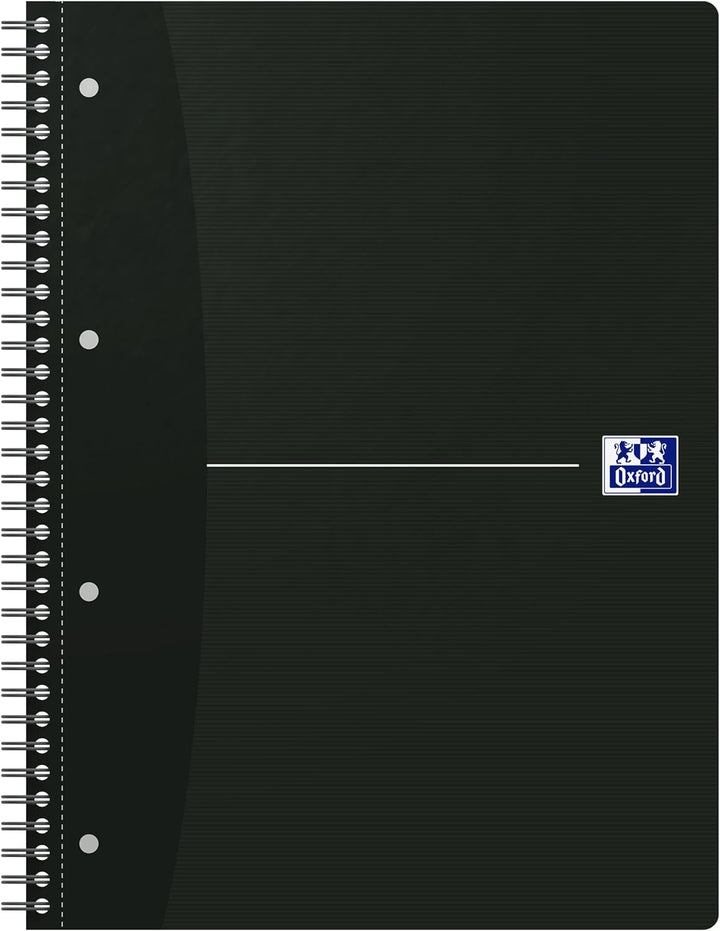 Oxford Collegeblock A4, kar-lie, kariert/liniert, 140 Seiten, smart black/schwarz, 5 Stück, kariert/