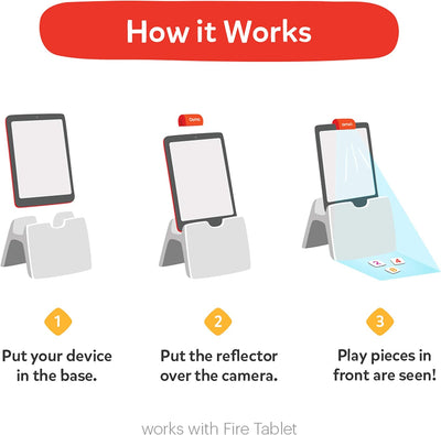 Osmo Basis für Fire Tablet – inklusive 2 haptischen Lernspiele – Fördert kreatives Zeichnen und Lösu