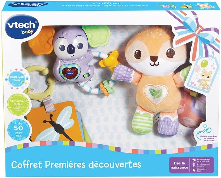 VTech - Set zur Geburt erste Entdeckungen, erstes Spielzeug für Babys, Kuscheltier Fuchs aus Plüsch,