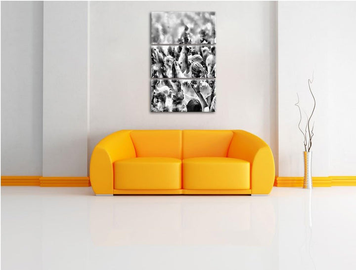 Pixxprint Monocrome, Farben Festival, Holi Indien 3-Teiler Leinwandbild 120x80 Bild auf Leinwand