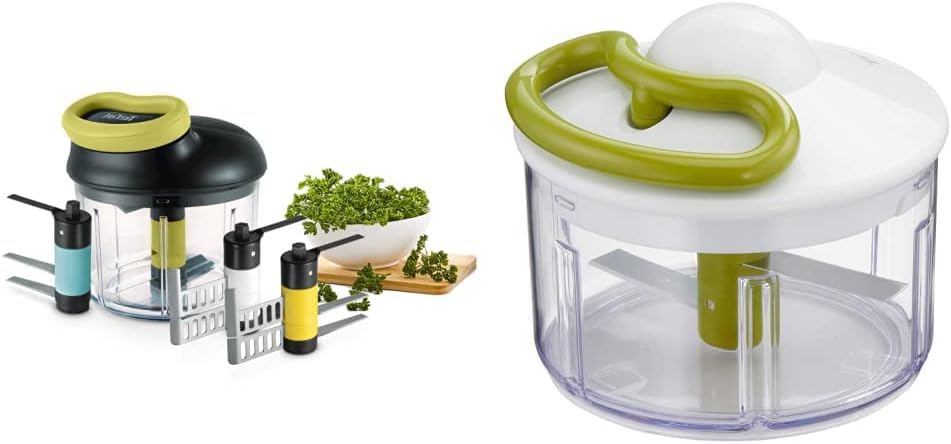 Tefal K13210 5-Sekunden-Zerkleinerer ohne Strom, 900ml; schwarz/grün & 5-Sekunden Zerkleinerer K1330