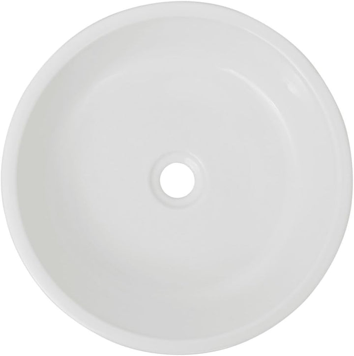 yorten Waschbecken Keramik mit Glasierter Oberfläche Waschtisch Waschplatz Waschschale Rund 42 x 12