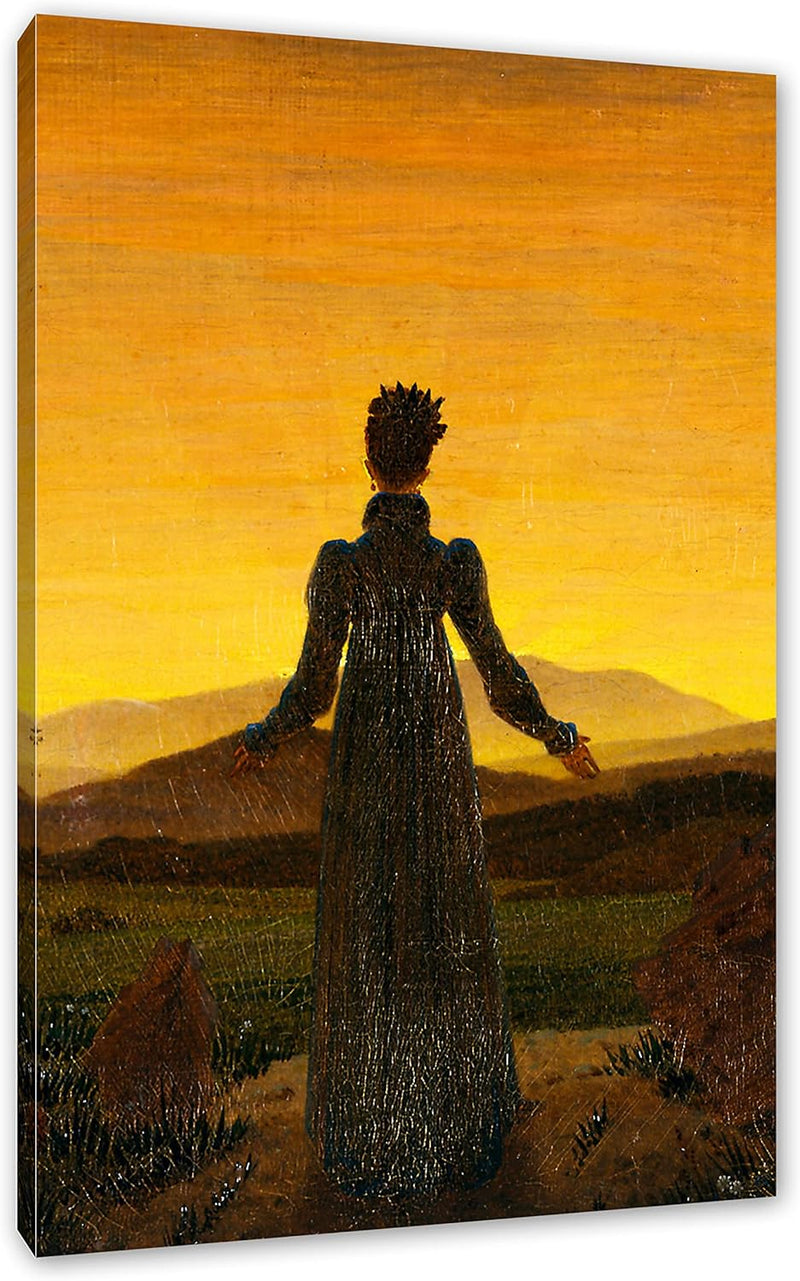 Generisch Caspar David Friedrich - Frau vor untergehender Sonne als Leinwandbild / Grösse: 100x70 cm