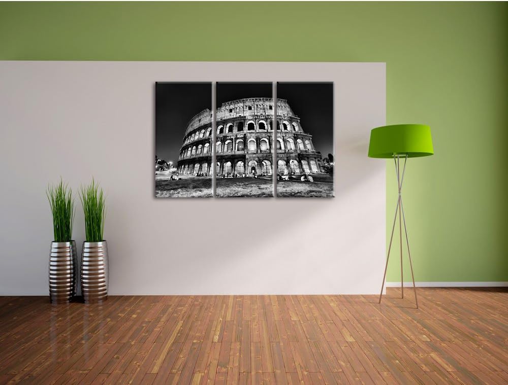 Pixxprint Colosseum in Rom Italien Italy als Leinwandbild/Grösse: 3 Teilig (120x80 cm) cm/Wandbild/K