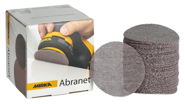Mirka Abranet Netz-Schleifscheiben Ø 77 mm Klett / Korn P600 / 50 Stk / zum Schleifen von Holz, Spac