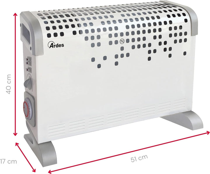 ARDES - AR4C03T Elektrischer Heisskonvektor TURBINE TIME 1600/1800W, Elektrischer Heizer zum Heizen