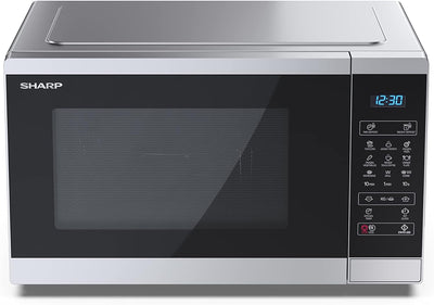 SHARP YC-MG252AE-S Mikrowelle mit Grill (Mikrowelle: 900W, Grill: 1000W, 11 Leistungsstufen, Auftauf