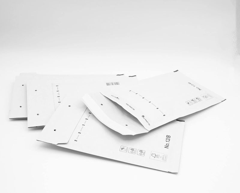 Gepolsterte Umschläge, Versandumschläge, Papiertüten mit Blaseninnen, Weiss, Versandtaschen mit Kleb