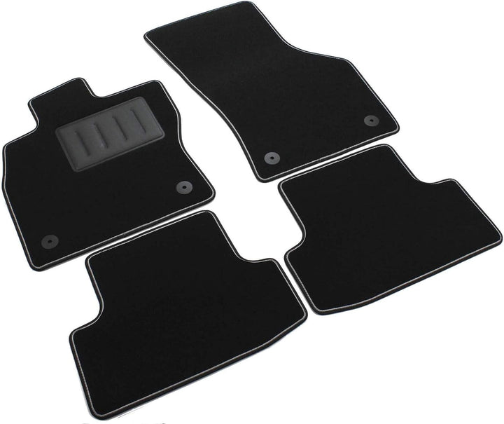 Das Teppich Auto, sprint04009, FuÃŸmatten Teppiche Schwarz rutschfest, verstärkter Rand, zweifarbig,