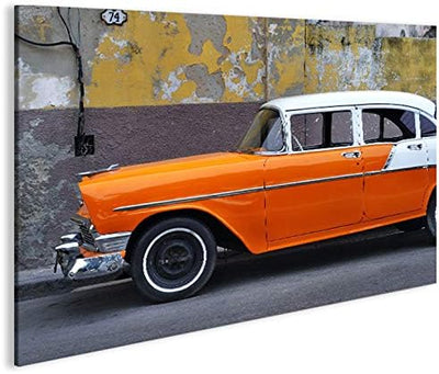 islandburner Bild Bilder auf Leinwand Auto in Cuba 1p XXL Poster Leinwandbild Wandbild Dekoartikel W