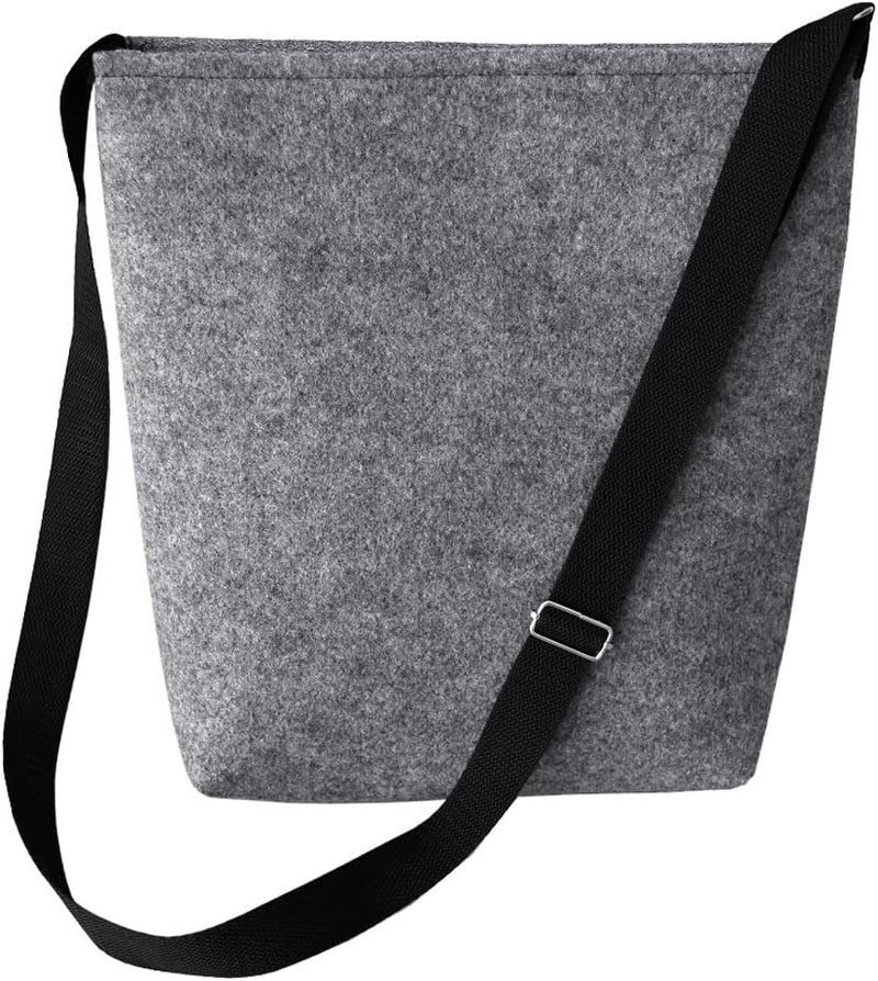 Bertoni Damen Tasche Schultertasche Shopper Umhängetasche Handtasche Eko Filztasche Grau Farbe Grau