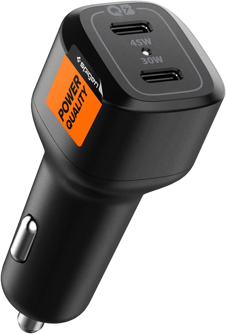 Spigen USB C Auto Ladegerät 75W Dual USB Schnellladung PD PPS 3.0 45W + 30W Zigarettenanzünder für G