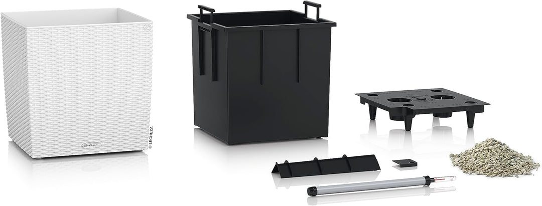 LECHUZA CUBE Cottage 40 weiss 15380 Garten 39x39x40 cm Weiss, Garten 39x39x40 cm Weiss