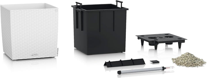 LECHUZA CUBE Cottage 40 weiss 15380 Garten 39x39x40 cm Weiss, Garten 39x39x40 cm Weiss