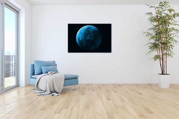 deyoli Planet Mars Format: 80x60 cm Effekt: Monocrome Blau als Leinwandbild, Motiv fertig gerahmt au