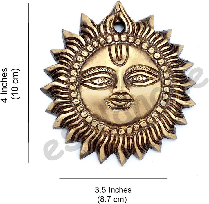 eSplanade - Brass Sun Wall Decor - Beautiful Sun (Surya) Face Murti Idol Statue Sculpture Wall Hangi