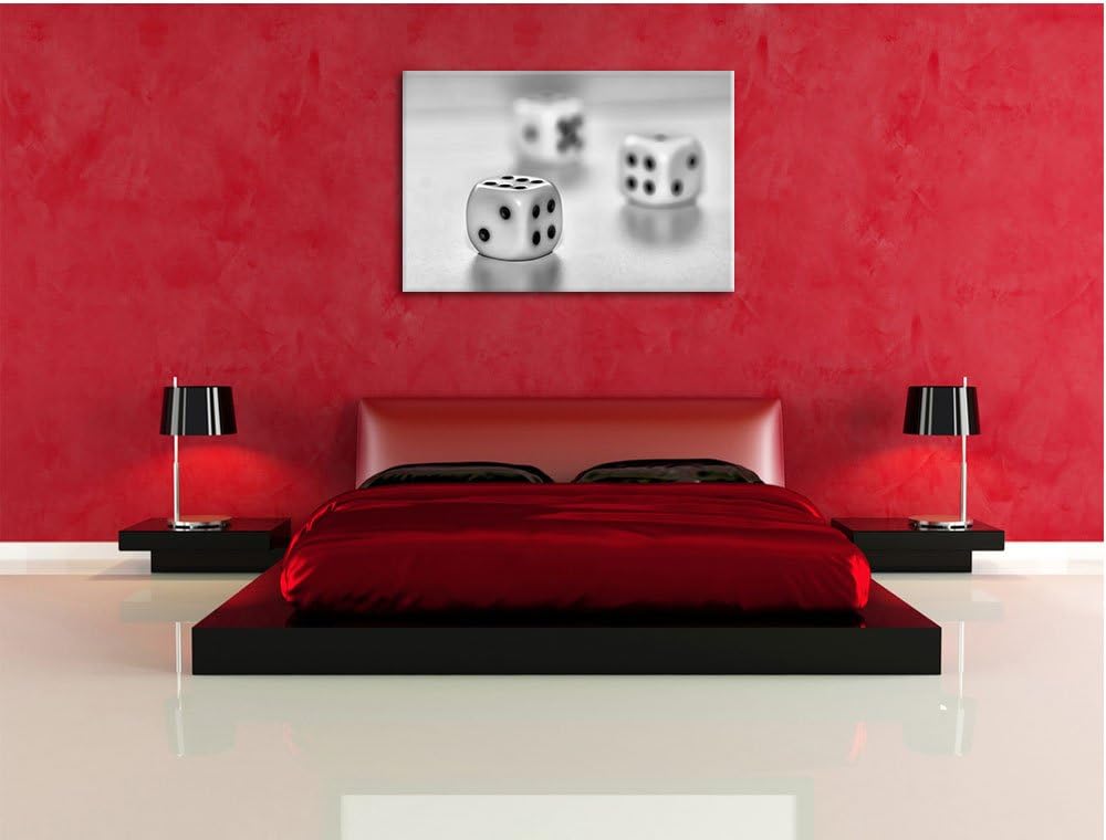 Pixxprint Klassische Würfel als Leinwandbild/Grösse: 100x70 / Wandbild/Kunstdruck/fertig bespannt, 1