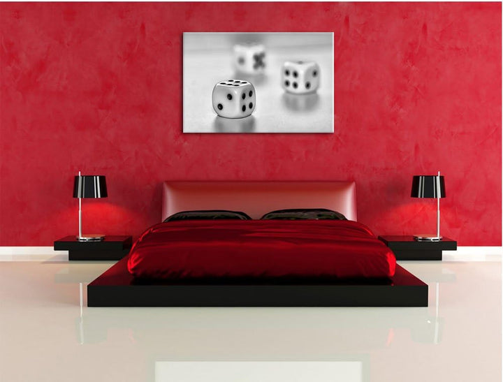 Pixxprint Klassische Würfel als Leinwandbild/Grösse: 100x70 / Wandbild/Kunstdruck/fertig bespannt, 1